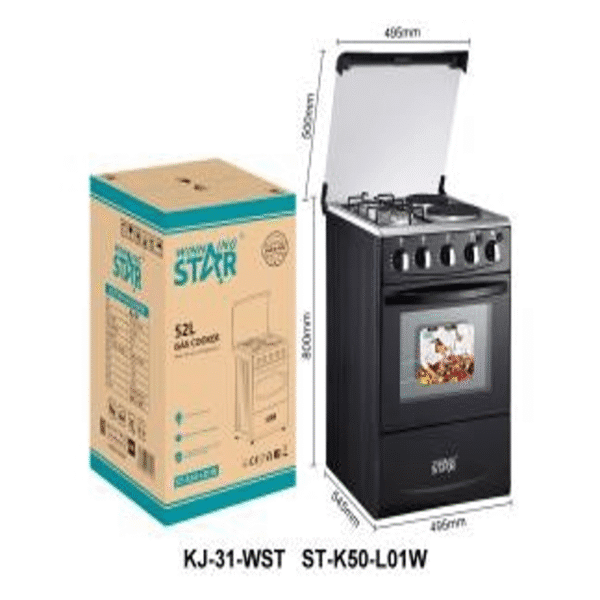 Cuisinière Mixte ST-K50-L01W – 2 Gaz + 2 Électriques